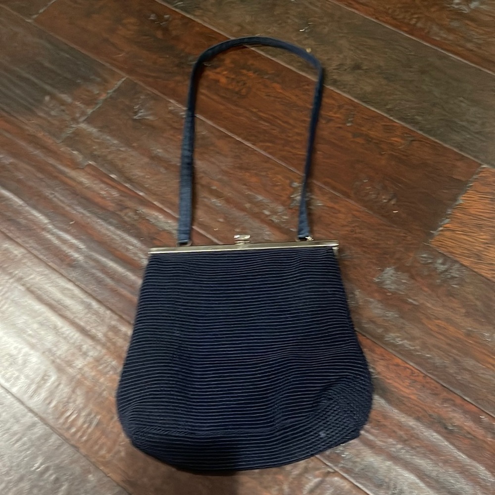 Gently Loved Woven Navy “The Sak” Bag